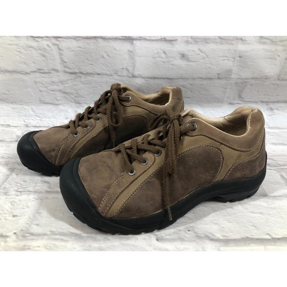 Keen Briggs Brown Leather Hiking Sneakers Shoes Womens 9 / 39.5 (b4a) - Picture 1 of 10